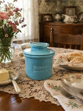 Butter Bell The Original Butter Bell Crock by L. Tremain French Ceramic Aqua